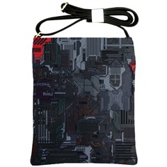 Abstract Tech Computer Motherboard Technology Shoulder Sling Bag by Cemarart