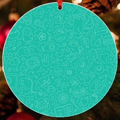 Background, Doodle, Pattern, Uv Print Acrylic Ornament Round by nateshop