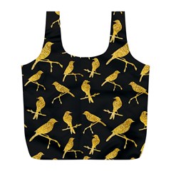 Background With Golden Birds Full Print Recycle Bag (l) by Ndabl3x