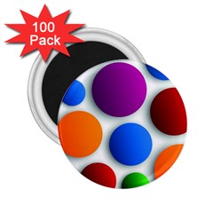 Abstract Dots Colorful 2 25  Magnets (100 Pack)  by nateshop