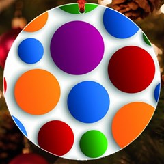 Abstract Dots Colorful Uv Print Acrylic Ornament Round by nateshop