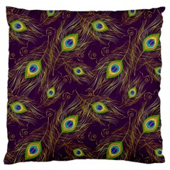 Feathers, Peacock, Patterns, Colorful Standard Premium Plush Fleece Cushion Case (one Side) by nateshop