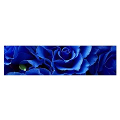 Blue Roses Flowers Plant Romance Blossom Bloom Nature Flora Petals Oblong Satin Scarf (16  X 60 ) by Proyonanggan