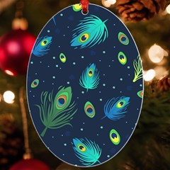 Feather, Bird, Pattern, Uv Print Acrylic Ornament Oval by nateshop