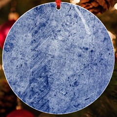 Blue Grunge Texture, Wall Texture, Blue Retro Background Uv Print Acrylic Ornament Round by nateshop