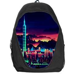 Cityscape Building Painting 3d City Illustration Backpack Bag by Bedest