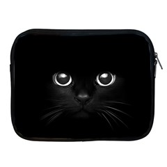 Black Cat Face Apple Ipad 2/3/4 Zipper Cases by Cemarart