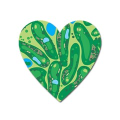 Golf Course Par Golf Course Green Heart Magnet by Cemarart