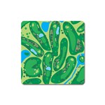 Golf Course Par Golf Course Green Square Magnet Front