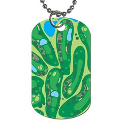 Golf Course Par Golf Course Green Dog Tag (one Side) by Cemarart