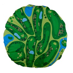 Golf Course Par Golf Course Green Large 18  Premium Flano Round Cushions by Cemarart