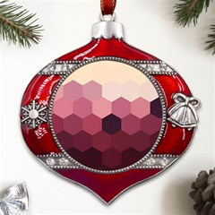 Hexagon Valentine Valentines Metal Snowflake And Bell Red Ornament by Grandong