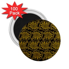 Yellow Floral Pattern Floral Greek Ornaments 2 25  Magnets (100 Pack)  by nateshop