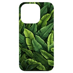 Green Leaves Iphone 14 Pro Black Uv Print Case by goljakoff