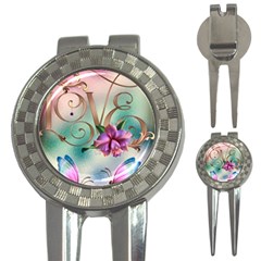 Love Amour Butterfly Colors Flowers Text 3-in-1 Golf Divots by Grandong