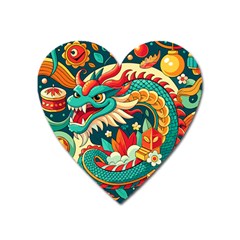 Chinese New Year – Year Of The Dragon Heart Magnet by Valentinaart