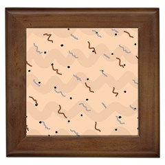 Lines Dots Pattern Abstract Art Framed Tile by Cemarart