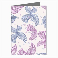 Leaves Line Art Background Greeting Card by Cemarart