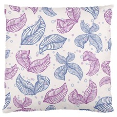 Leaves Line Art Background Large Premium Plush Fleece Cushion Case (one Side) by Cemarart