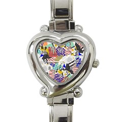 Digital Paper Scrapbooking Abstract Heart Italian Charm Watch by Cemarart