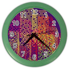 Building Architecture City Facade Color Wall Clock by Grandong