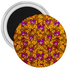 Blooming Flowers Of Orchid Paradise 3  Magnets by pepitasart