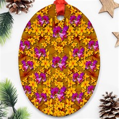 Blooming Flowers Of Orchid Paradise Ornament (oval) by pepitasart