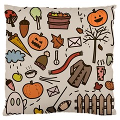 Halloween Doodle Autumn Pumpkin 16  Baby Flannel Cushion Case (two Sides) by Bedest