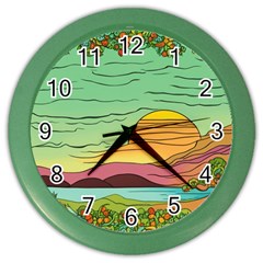 Painting Colors Box Green Color Wall Clock by Bedest