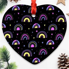 Wallpaper Pattern Rainbow Heart Ornament (two Sides) by Maspions