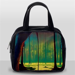 Nature Swamp Water Sunset Spooky Night Reflections Bayou Lake Classic Handbag (one Side) by Grandong