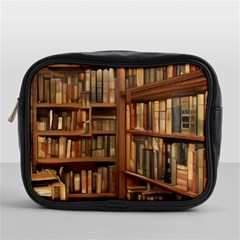 Room Interior Library Books Bookshelves Reading Literature Study Fiction Old Manor Book Nook Reading Mini Toiletries Bag (one Side) by Grandong