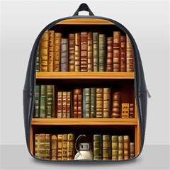 Room Interior Library Books Bookshelves Reading Literature Study Fiction Old Manor Book Nook Reading School Bag (xl) by Grandong