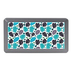 Leaves Monstera Pattern Nature Blue Purple Mauve Flora Memory Card Reader (mini) by Maspions