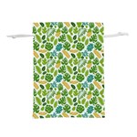 Leaves Tropical Background Pattern Green Botanical Texture Nature Foliage Lightweight Drawstring Pouch (L) Front