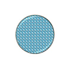 Blue Wave Sea Ocean Pattern Background Beach Nature Water Hat Clip Ball Marker (4 Pack) by Maspions