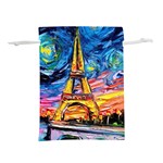 Eiffel Tower Starry Night Print Van Gogh Lightweight Drawstring Pouch (M) Back