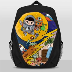 Astronaut Moon Monsters Spaceship Universe Space Cosmos Backpack Bag by Maspions