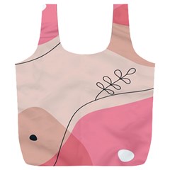 Pink Pattern Line Art Texture Minimalist Design Full Print Recycle Bag (xxl) by Maspions
