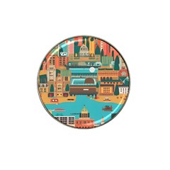 City Painting Town Urban Artwork Hat Clip Ball Marker by Maspions