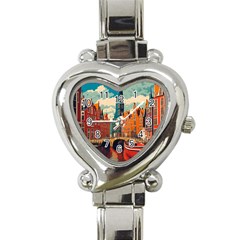 London England Bridge Europe Buildings Architecture Vintage Retro Town City Heart Italian Charm Watch by Maspions