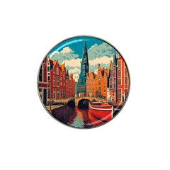 London England Bridge Europe Buildings Architecture Vintage Retro Town City Hat Clip Ball Marker (4 Pack) by Maspions