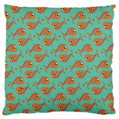 Cute Fish Underwater Sea Ocean Nature Aquarium Goldfish Marine Water 16  Baby Flannel Cushion Case (two Sides) by Bedest