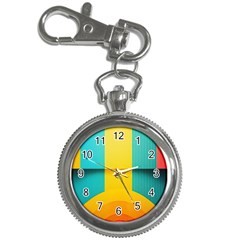 Colorful Rainbow Pattern Digital Art Abstract Minimalist Minimalism Key Chain Watches by Bedest