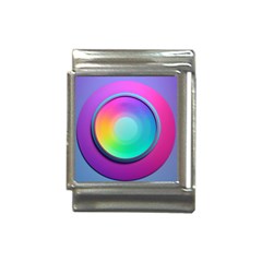 Circle Colorful Rainbow Spectrum Button Gradient Psychedelic Art Italian Charm (13mm) by Maspions