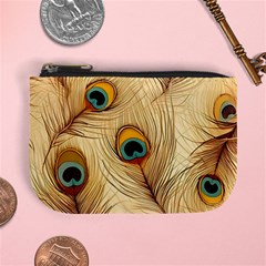 Vintage Peacock Feather Peacock Feather Pattern Background Nature Bird Nature Mini Coin Purse by Maspions