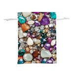 Seamless Texture Gems Diamonds Rubies Decorations Crystals Seamless Beautiful Shiny Sparkle Repetiti Lightweight Drawstring Pouch (M) Back