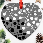 Abstract Nature Black White Heart Ornament (Two Sides) Front