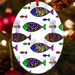 Fish Abstract Colorful Uv Print Acrylic Ornament Oval by Maspions