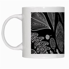 Leaves Flora Black White Nature White Mug by Maspions